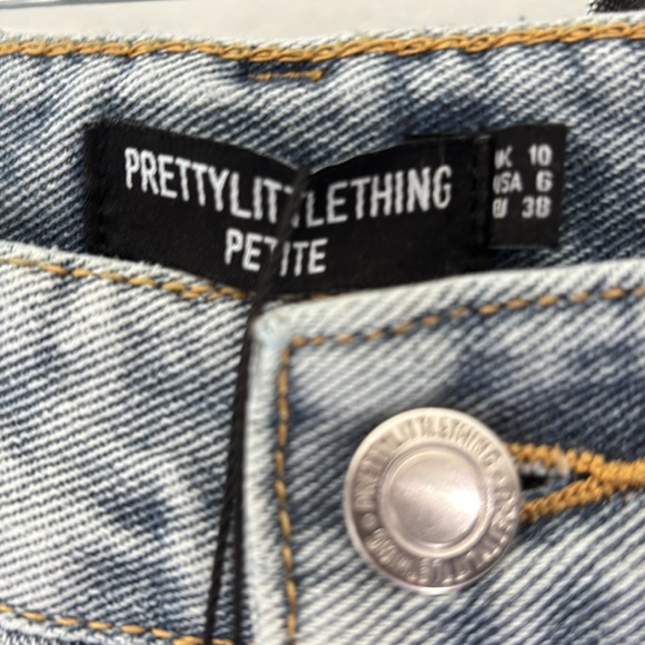 PETITE BLEACH WASH RIPPED SPLIT HEM JEANS - Picture 2 of 5